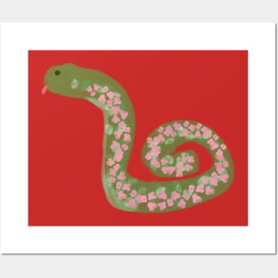Floral snake Posters and Art